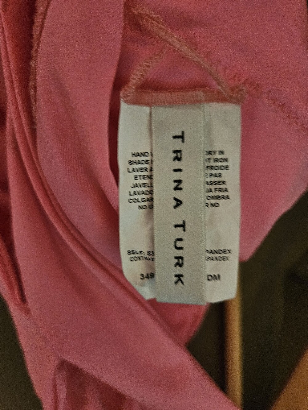 Trina Turk Pink One Piece Swimsuit Cross Back Wrap Bodice Size 8 NWOT - Picture 6 of 7